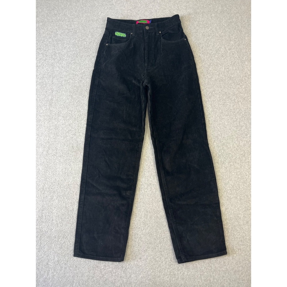 Empyre Tori Corduroy‎ Pants Womens 4 Black Wide Leg Y2K Skater Streetwear